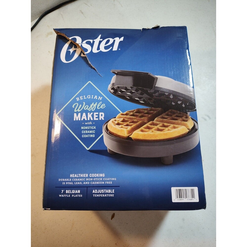 New Oster DiamondForce Belgian Waffle Maker with Removable Nonstick Plates (881)